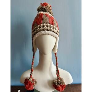 YX 'New York' Brown/Orange Winter Beanie sz XS/S (Unisex) NWT